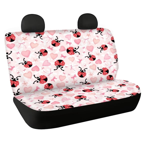 CHAQLIN Ladybug Hearts Pattern Car Backseat Covers with SUV Truck, Wear Resistant Non-Slip Car Rear Seat Covers(Set of 2 Pieces)