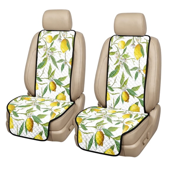 CHAQLIN Lemons Pattern Breathable Seat Protector, Washable Polyester Car Seat Cushion Covers 2 Pcs Padded Car Front Seat Covers for Most Cars