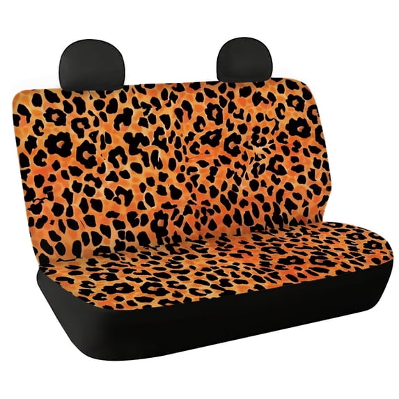 CHAQLIN Leopard Print Stretchable Car Rear Seat Covers for Interior Car Interior, Comfortable Rear Bench Seat Covers Non-Slip Car Seat Covers