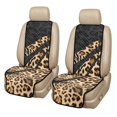 thumbnail image 1 of CHAQLIN Leopard Print Stripes Quilted Front Car Seat Pads, Non-Slip Quilted Padded Fabric Front Car Seat Protector 2 Piece Non‑Slip Car Seat Covers for Truck, 1 of 7