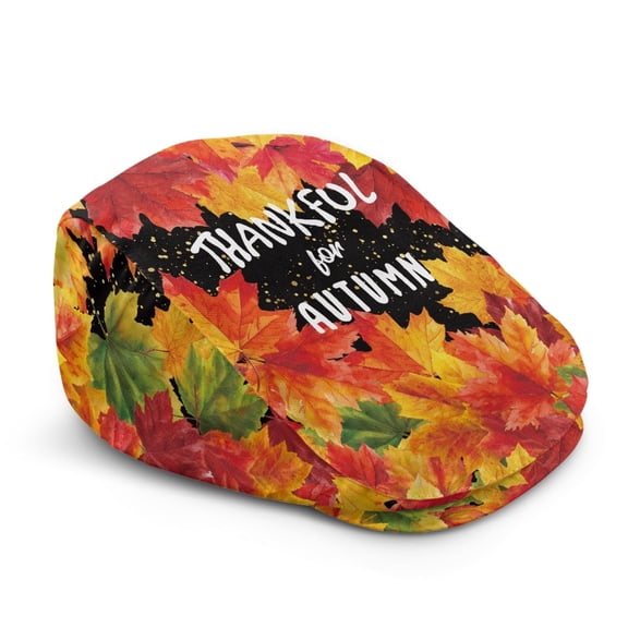 CHAQLIN Light Forward Newsboy Hat, Autumn Maple Leaves Polyester Adjustable Lightweight Men's Ivy Flat Cap for Driving Travel Street