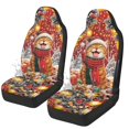 thumbnail image 1 of CHAQLIN Lightweight Car Seat Covers for Automobile, Polyester Fabric Waterproof Vehicle Seat Protector, Merry Christmas, 1 of 12