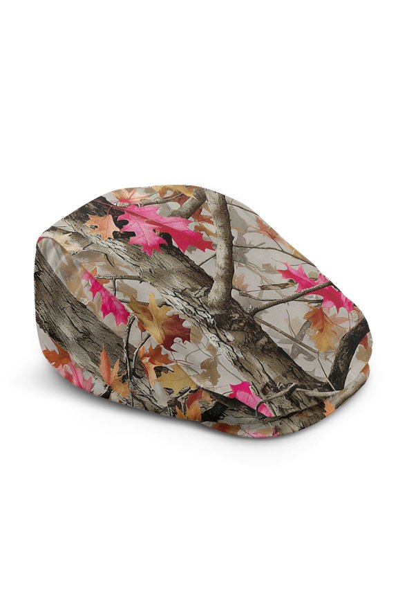 Long-Lasting Flat Cap, Autumn Tree Camouflage Pattern Polyester Retro Formal Newsboy Hat for Travel Outdoor Walking
