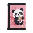 thumbnail image 1 of CHAQLIN Panda Bubble Tea Children's Wallet, Polyester Trifold Card Wallet for Sports, Portable Foldable Kids Trifold Wallet, 1 of 6