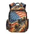 thumbnail image 1 of CHAQLIN Patriotic Toddler Bookbag 17 Inch Featuring Horse Racing Flag, Lightweight 600D Polyester Kids Backpack for Back to School and Travel, 1 of 10