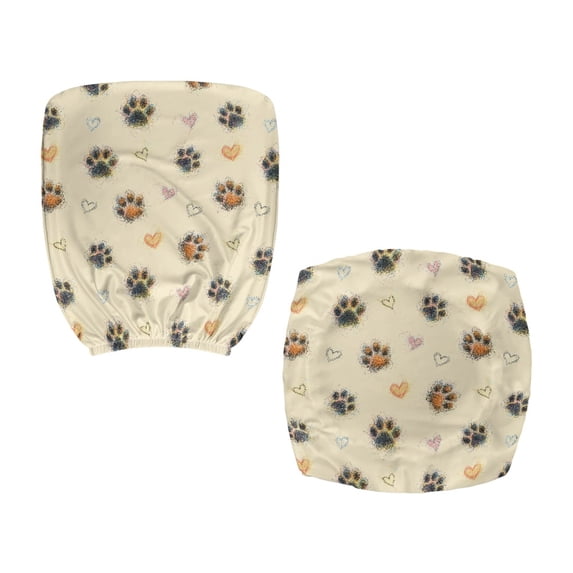 CHAQLIN Paw Print Swivel Chair Slipcover, Set of 2 Stretchable Office Chair Covers, Stain Resistant Polyester for High Back Gaming Chair