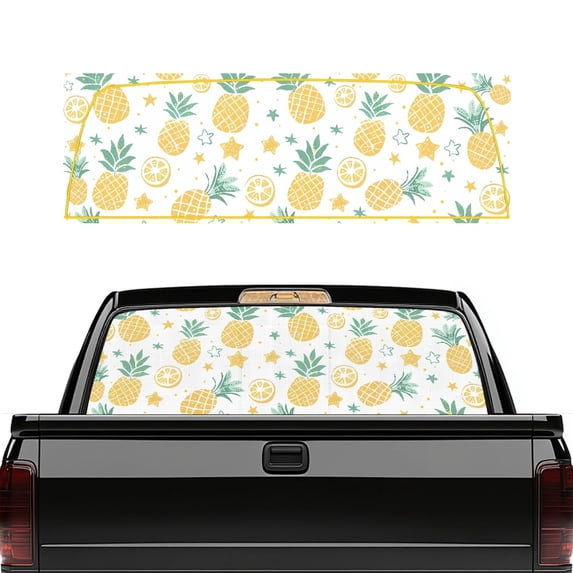 CHAQLIN Pineapple Pattern Pickup Car Window Stickers for Most Pickup Trucks, Vinyl Sun Blocking Truck Rear Window Decal with Full Windows Coverage