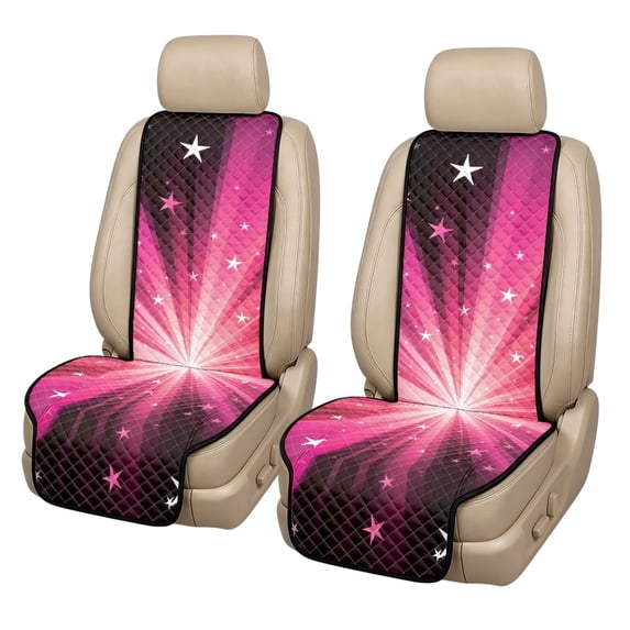 CHAQLIN Pink Gradient Star Car Front Seat Covers, Set of 2 Non-Slip Polyester Breathable Seat Cushions for Auto and Truck