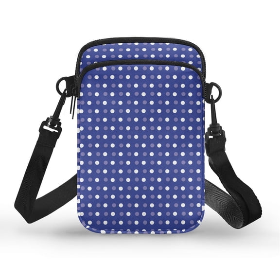 CHAQLIN Polka Dots Decoration Cell Phone Purse, Zipper Closed Portable Crossbody Bag for Daily Commute Travel