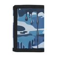 thumbnail image 1 of CHAQLIN Polyester Children's Wallet with Dustproof Lightweight Trifold Card Wallet for Daily Use, Blue Drip Camouflage Kids Trifold Wallet, 1 of 7