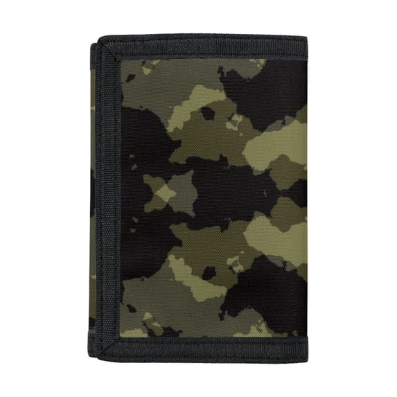 CHAQLIN Polyester Children's Wallet with Velcro Foldable Trifold Card Wallet for Outdoor Sports, Camouflage Pattern Kids Trifold Wallet
