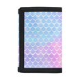 thumbnail image 1 of CHAQLIN Polyester Fabric Children's Wallet with Slim Lightweight Kids Trifold Wallet for Sports, Mermaid Scale Gradient Print Trifold Card Wallet, 1 of 6