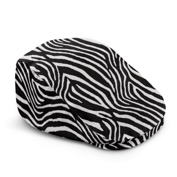 CHAQLIN Polyester Forward Newsboy Hat for Outdoor Driving Hunting, Soft Lightweight Beret Hat, Zebra Stripes