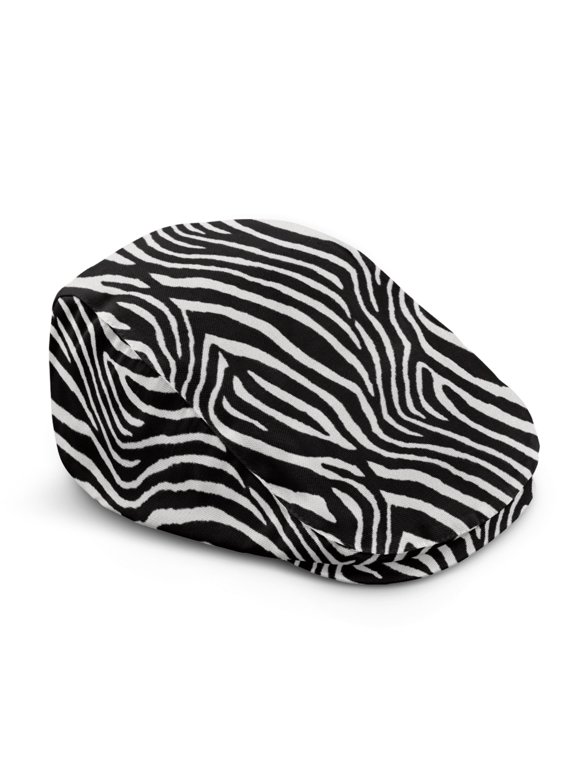 Polyester Forward Newsboy Hat for Outdoor Driving Hunting, Soft Lightweight Beret Hat, Zebra Stripes