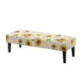 thumbnail image 1 of CHAQLIN Polyester Spandex Fabric Bench Covers for Bedroom Living Room, Scratch Resistant Easy Wash Bench Protector, Sunflower Musical Note, 1 of 9