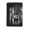 thumbnail image 1 of CHAQLIN Polyester Trifold Card Wallet with Waterproof Protective Toddler Wallets for Travel, Deer American Flag Print Kids Trifold Wallet, 1 of 7