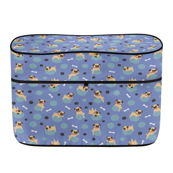 CHAQLIN Pug Dog Print RV Dual Propane Tank Cover with Polyester Zipper, UV Protection Cover for RV Trailer Camping and Travel