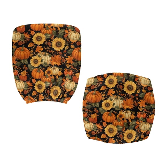 CHAQLIN Pumpkin Sunflower Pattern Office Computer Chair Covers, 2 Pcs Computer Office Chair Cover Easy to Install Non-Slip Computer Chairs Cover for Boss Chair