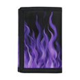 thumbnail image 1 of CHAQLIN Purple Flame Print Children's Wallet for Sports, Polyester Trifold Card Wallet with Slim Velcro Teen Wallet, 1 of 7