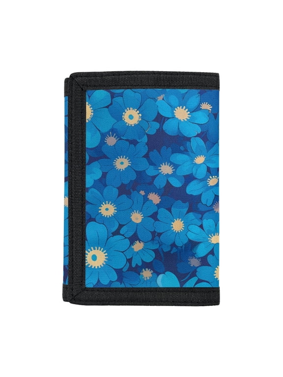 Rabbit and Floral Pattern Foldable Kids Purse, Polyester Coin Pockets Slim Children's Wallet for Outdoor Travel