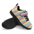 thumbnail image 1 of CHAQLIN Rainbow Stripe Running Shoes for Boys Non Slip Hiking Walking Casual Sneakers for Girls Lightweight Single Buckle Lace Up Athletic Fitness Sports Shoes, 1 of 7