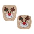 thumbnail image 1 of CHAQLIN Removable Office Chair Covers for Armchair, 2 Pcs Rotating Chair Protectors Polyester Fabric Computer Chair Protective Cover Reindeer Face Pattern, 1 of 7