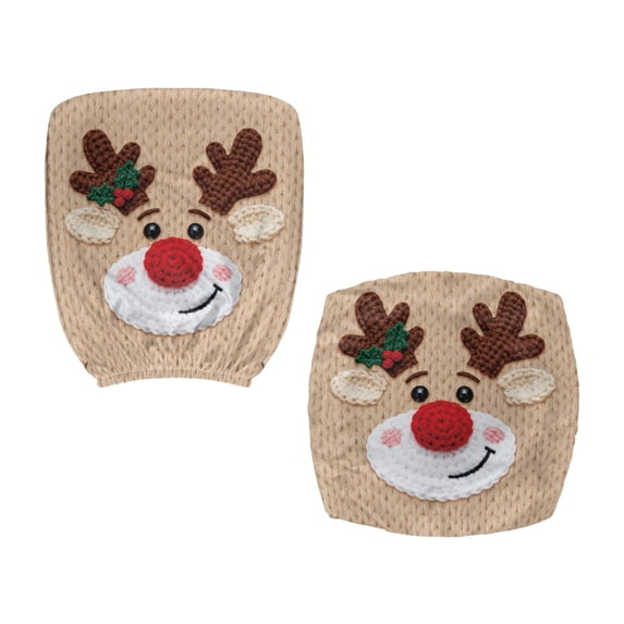 CHAQLIN Removable Office Chair Covers for Armchair, 2 Pcs Rotating Chair Protectors Polyester Fabric Computer Chair Protective Cover Reindeer Face Pattern