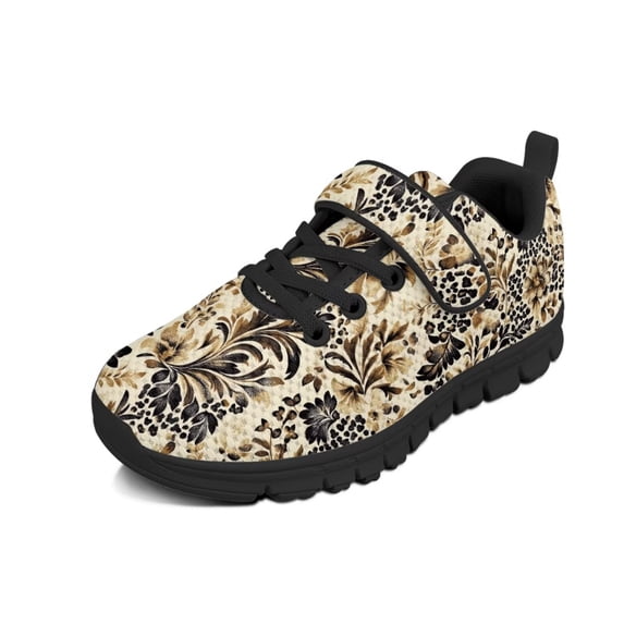 CHAQLIN Retro Leopard Print Shoes for Girls Kids Slip on Sneakers Breathable Lightweight Walking Shoes Hook and Loop Casual Athletic Running Shoe for Boys