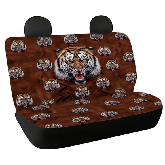 CHAQLIN Roaring Tiger Heads Pattern All Season Car Back Seat Covers for Car Interior Car Accessories Interior, Stretch Car Seat Covers Waterproof Full Cover Seat Protectors
