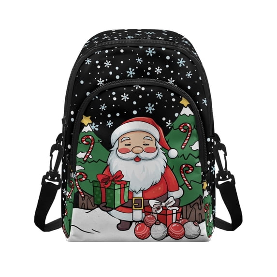 CHAQLIN Santa Claus Gift Patterns Sling Bag for Women, Lightweight Crossbody Bag with Card Slots for Daily Use Hiking