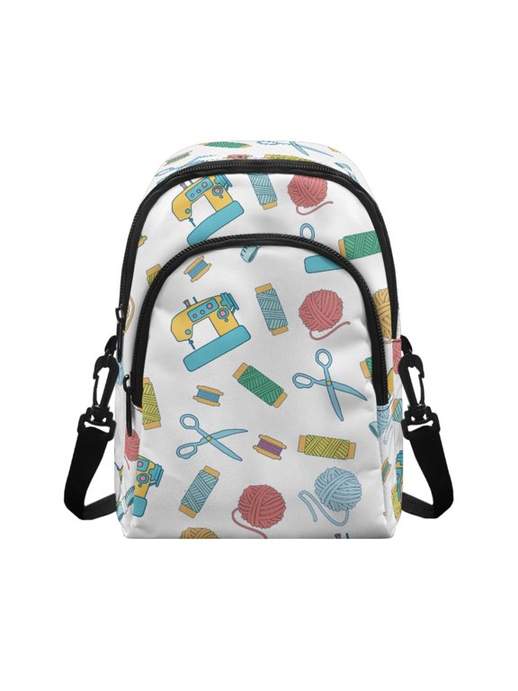Sewing and Knitting Sling Bag for Shopping Hiking, Adjustable Strap Fanny Pack Polyester Lightweight Small Crossbody Wallet