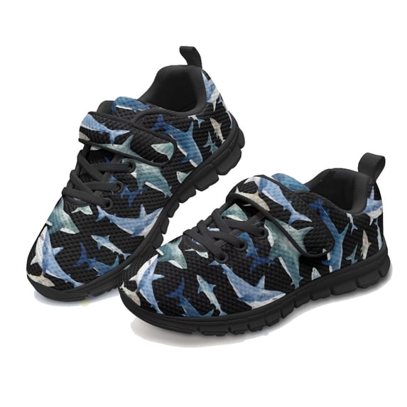 CHAQLIN Shark Shoes for Boys Girls Slip on Sneakers Anti Slip Kids Running Tennis Shoes Athletic Sports Lightweight Fitness Sneakers Shark Outfit for Boys