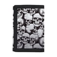thumbnail image 1 of CHAQLIN Skull Pattern Coin Storage Pouch, Polyester Trifold Card Holder for Sports, Lightweight Portable Small Purse, 1 of 6
