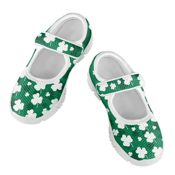 CHAQLIN Sneakers for Kids Girls Shoes Athletic Shoes Children's Single Buckle Sneakers Lightweight Walking Shoes Casual Sports Shoes St. Patrick's Day Gift