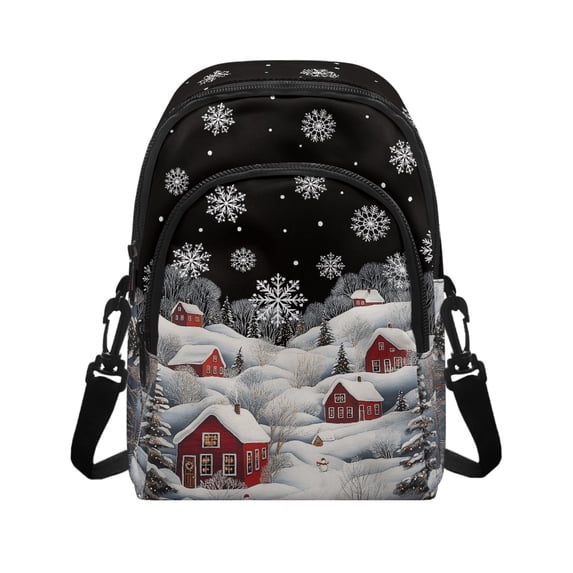 CHAQLIN Snow House Pattern Cross Body Cell Phone Purse for Womens, Adjustable Strap Small Crossbody Wallet with Adjustable Straps for Travel Shopping