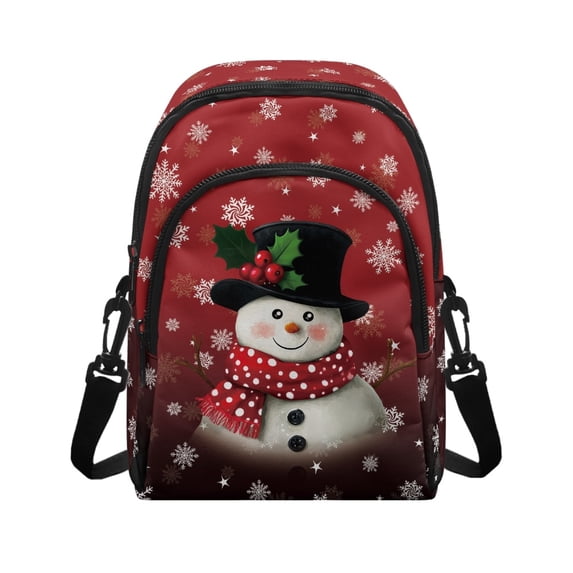 CHAQLIN Snowman Cell Phone Crossbody Bags with Adjustable Strap Zipper Closure Small Crossbody Wallet for Hiking, Polyester Sling Bag