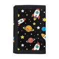 thumbnail image 1 of CHAQLIN Space Print Kids Trifold Wallet for Travel, Polyester Children's Wallet with Portable Slim Trifold Money Organizer, 1 of 7