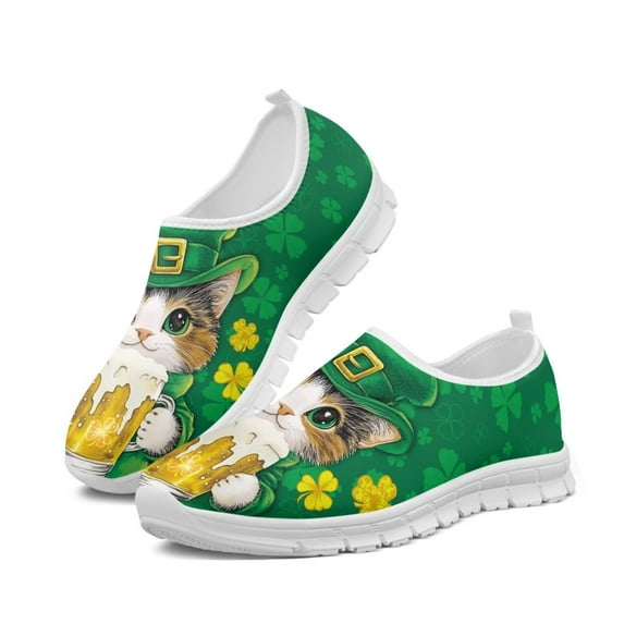 CHAQLIN St. Patrick's Day Womens Orthopedic Slip On Loafers Walking Shoes with Arch Support Lightweight Water Resistant Nurse Shoes Slip Resistant Healthcare Work Shoes