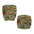 thumbnail image 1 of CHAQLIN Thanksgiving Office Computer Chair Covers in Pumpkin Farm Pattern, Set of 2 Stretch Washable Fabric Covers for Boss Chair and Armchair, 1 of 8