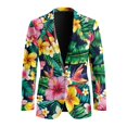 thumbnail image 1 of CHAQLIN Tropical Floral One Button Men's Suit, Slim Fit Polyester Men Suit Set for Daily Wear and Grooms Events, 1 of 8