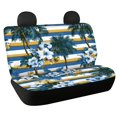 thumbnail image 1 of CHAQLIN Tropical Floral Stripe Print Back Bench Protectors for Men, 2 Pcs Car Rear Seat Protectors Stretch Non-Slip Rear Bench Seat Cover, 1 of 7