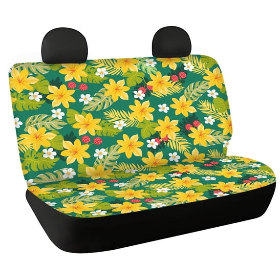 CHAQLIN Tropical Floral Theme Durable Back Seat Protectors for Car Interior Auto, Non-Slip Rear Seat Backrest Protectors Fashion Car Rear Seat Covers