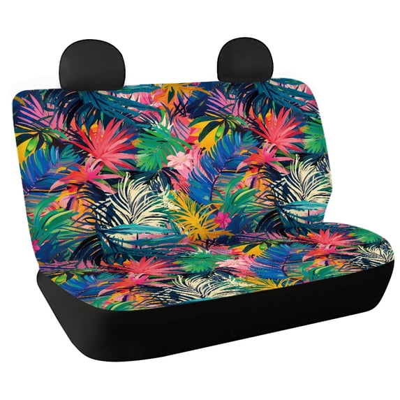 CHAQLIN Tropical Leaves Car Seat Covers with Van Truck, Decorative Washable Car Back Seat Covers(2 Piece)