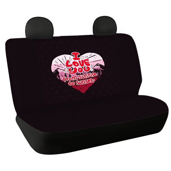 CHAQLIN Valentine's Day Car Back Seat Covers Featuring I Love You Heart, Set of 2 Pieces Stretch Durable Covers for Dog Owners and Daily Travel