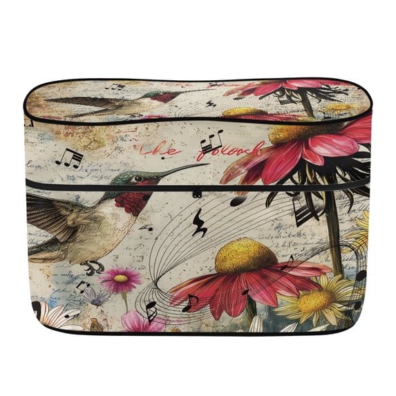 CHAQLIN Vintage Hummingbird Floral RV Waterproof Propane Tank Cover, Weather Resistant Polyester Cover with Front Zipper for RV Travel Camping
