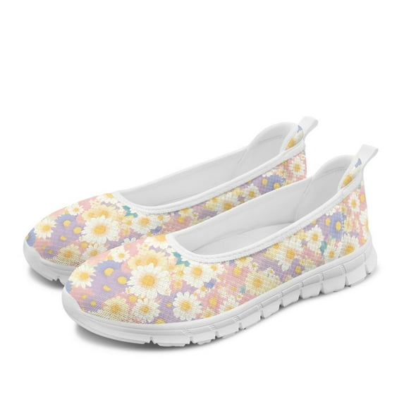 CHAQLIN Women's Knitted Flat Shoes Lightweight Comfortable Loafers Women Footwear Slip On Casual Breathable Walking Shoes