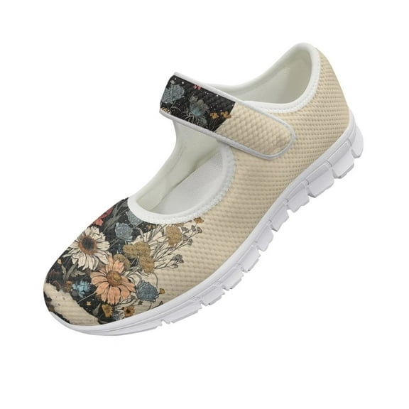 CHAQLIN Women's Mary Jane Flats, Breathable Slip-On Light Weight Comfort Orthotic Casual Walking Shoes