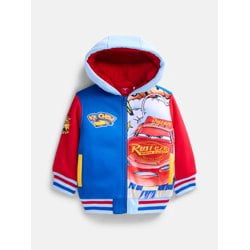 Cars Toddler Boys Colorblock Full Zip Hooded Varsity Jacket, Sizes 2T-5T
