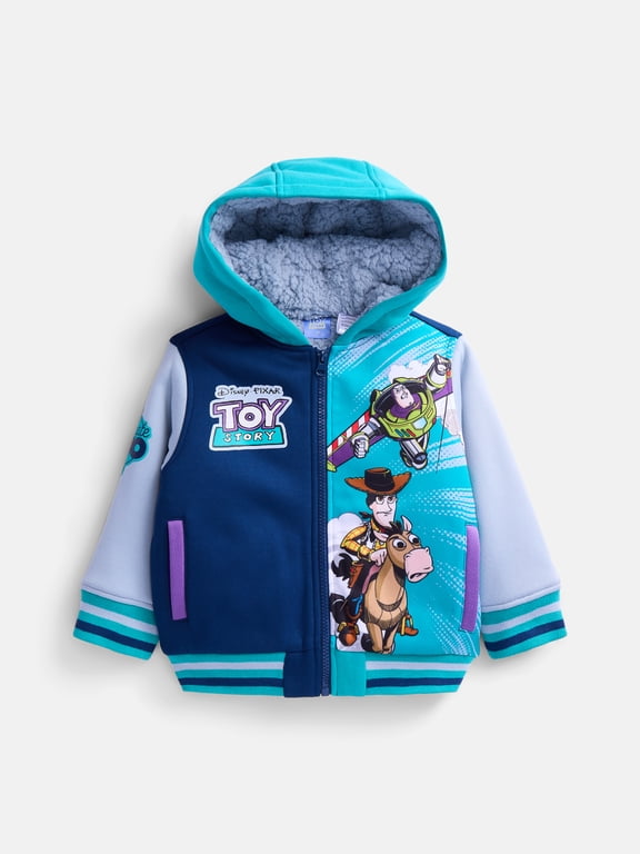 Toy Story Toddler Boys Colorblock Full Zip Hooded Varsity Jacket, Sizes 2T-5T