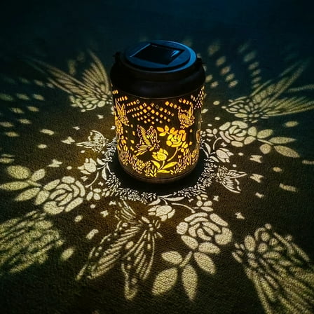 CHARKEE Hanging Solar Lanterns Outdoor Waterproof,Butterfly and Rose LED Solar Lights for Yard Garden Decor Pathway Landscape Porch Walkway Decorations